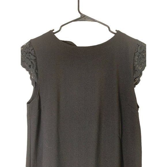 Women's Felicity & Coco Lucy Lace Sleeve Shift Dress Black Size S Cap NWT - Picture 7 of 9